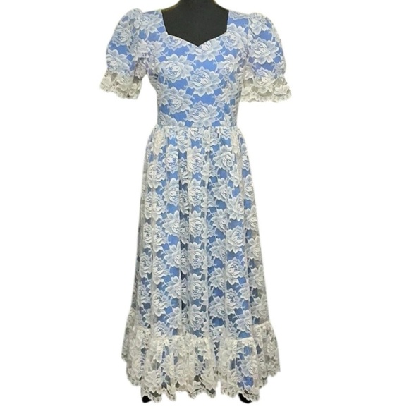 Handmade Vintage Costume Floral Lace Dress - Picture 1 of 15